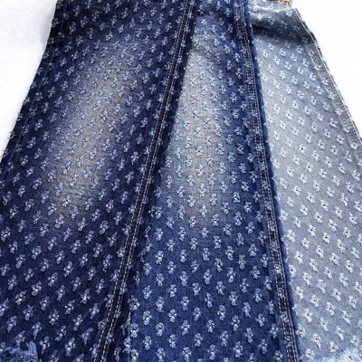ซื้อ ดอกไม้ออกแบบ crochet Jacquard ผ้าเดนม สไตล์ TWILL ไม่ยืดหยุ่นเดนม 11.3 oz สําหรับเสื้อผ้าผู้หญิงหรือกางเกงยีนส์ online manufacture