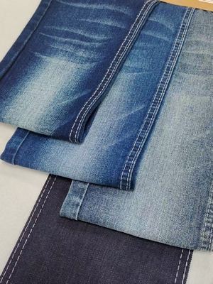 ซื้อ 3/1 Right Twill Style Dark Indigo Stretch Denim Fabric 10 For Lady Jeans Shrink Resistant online manufacture