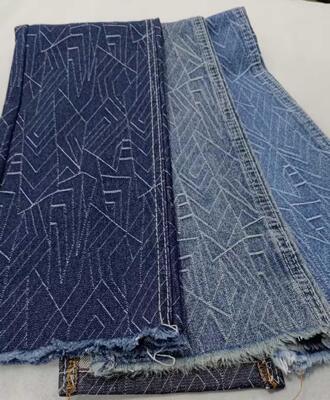 ซื้อ Beautiful pattern Heavy weight Dark blue with full width 180cm /10x7 Denim fabric for jeans online manufacture